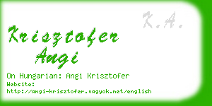 krisztofer angi business card